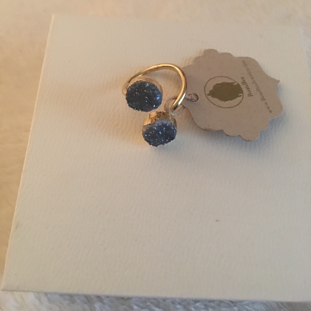 Bondhu | Blue Spiral Druzy Ring - Picture 7 of 8